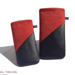 iPhone 17 Case Unique Asymmetric – Handcrafted, Fits iPhone 17 Plus, 16 – Velour & Leather