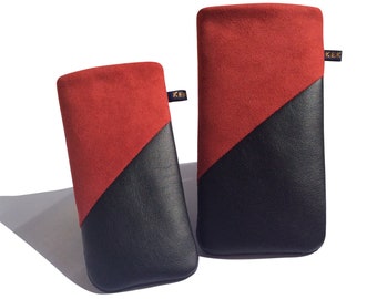 iPhone 15 Pro Max Leather Case Asymmetric, Elegant Padded iPhone Pouch, iPhone 15 Sleeve, Smartphone Case, Phone Case