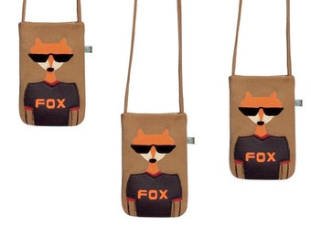 iPhone 15 Pro Max Case, Unique Padded Crossbody iPhone Bag, Fox Bag For iPhone, Handcrafted Sleeve For iPhone