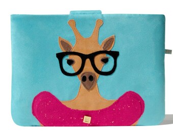 Surface Pro Laptop Case, Unique Padded Surface Pro Cover, Surface Laptop Studio Sleeve, Computer Sleeve Lady Giraffe Laptop Bag
