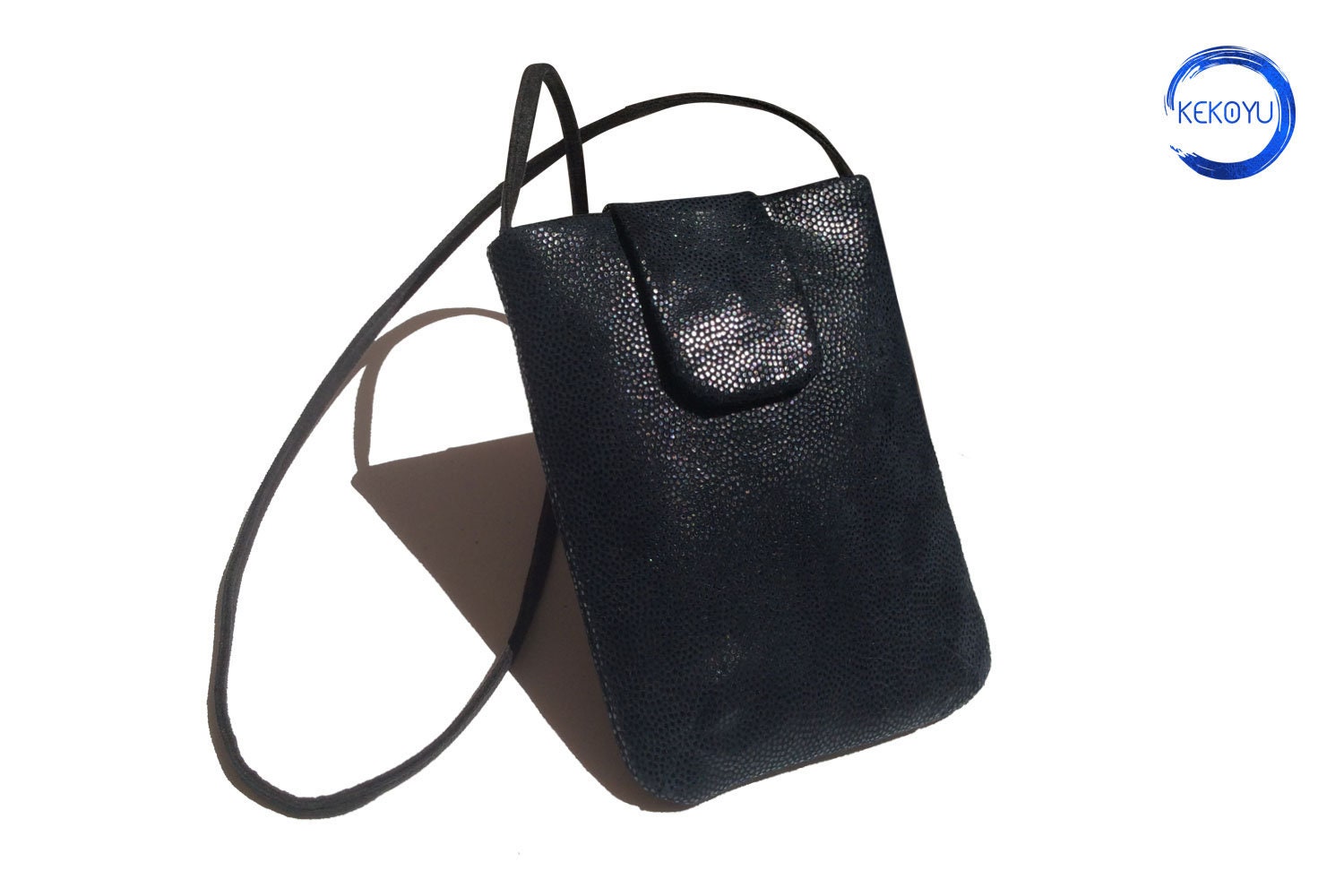 I-pad Bag Black Leather Cross Body I-pad Bag Shoulder Bag 