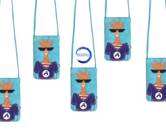Crossbody Bag, Unique Padded Lady Giraffe iPhone Case, Galaxy Note Bag, iPhone 13 Small Shoulder Bag, Fairphone 4 Bag, Kekoyu