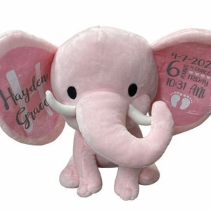 Gray Baby Elephant Plush ~ Personalization optional
