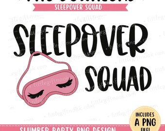 Sleepover-ploeg, png PNGEgg | Shirtontwerp slaapfeestje | Meisjesverjaardag, png
