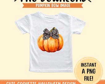 Coquette Herbst Kürbis Bogen PNG, Herbst Download, schwarz weiß kariert.