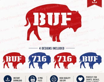 716 Buffalo Football PNG Bundle  | BUF Design for Shirts, Decals, Stickers | Instant Download