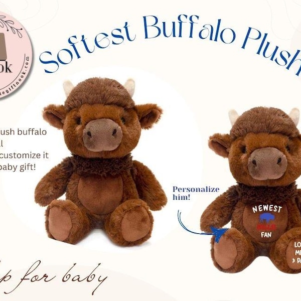 Plush Bill the Buffalo Customizable- Baby Gift