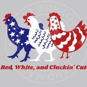Patriotic Chicken PNG: 4th of July Farm Animal Clipart (Digital Download