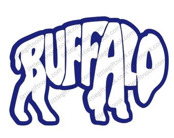 Buffalo Blue White Buffalo shape letters Image PNG