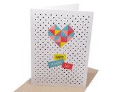 Mother's Day Card | Kaart voor mama | Geometrische liefde hart | Mothers Day Card | Kaart voor mama | Handgemaakte kaart | Happy mother's Day | HMD009