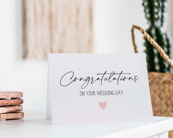 Congratulations Wedding Card, Congratulations Card, Script Font, Bride and Groom Card, Card for Wedding, WED084