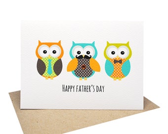 owl fathers day card etsy