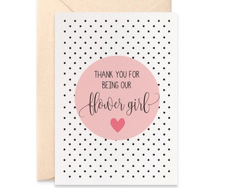 Thank You for being our Flower Girl Card, Wedding Card, Blush Thank You Card, Bridal Party Cards, WED071