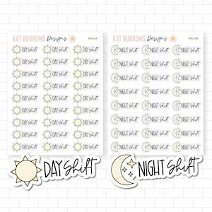 Night Shift  and Day Shift Planner Stickers | SML168