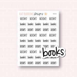 Script Planner Stickers, Books Stickers, Books Script Stickers, Erin Condren Planner Stickers, Happy Planner, MS016