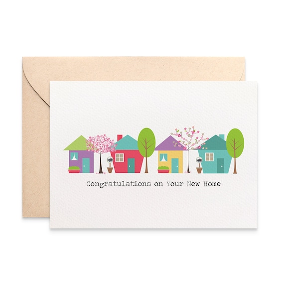 Carte De Maison Mobile Felicitations Pour Votre Nouvelle Etsy