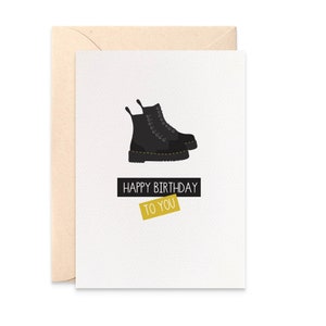 Teenage Birthday Girl Card, Black Boots Card, Happy Birthday Card, Cards for Teenagers, Card for Her, Boots Birthday Card, HBC262