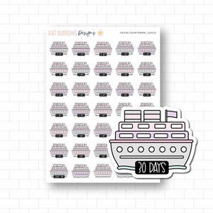 Pegatinas para el planificador de cuenta regresiva de crucero / LGE019
