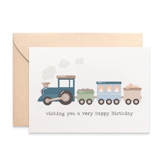Train Birthday Card, Birthday Cards for Boys, HBC257