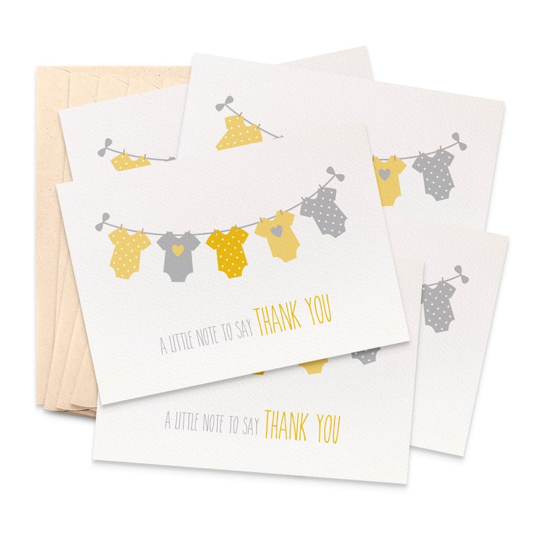Thank You Baby Neutral Unisex Card Pack Baby Clothes