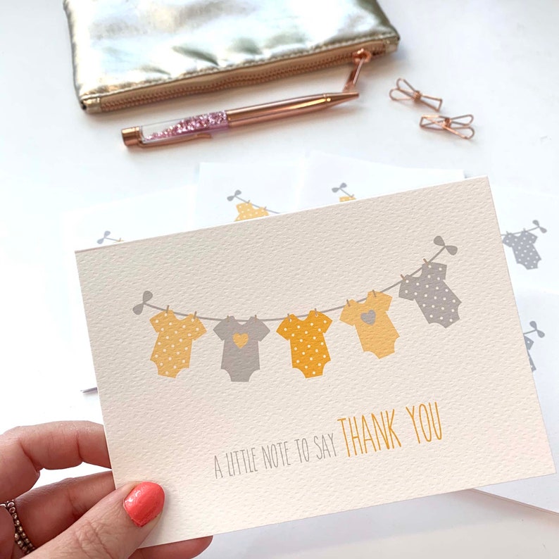 Thank You Baby Neutral Unisex Card Pack Baby Clothes