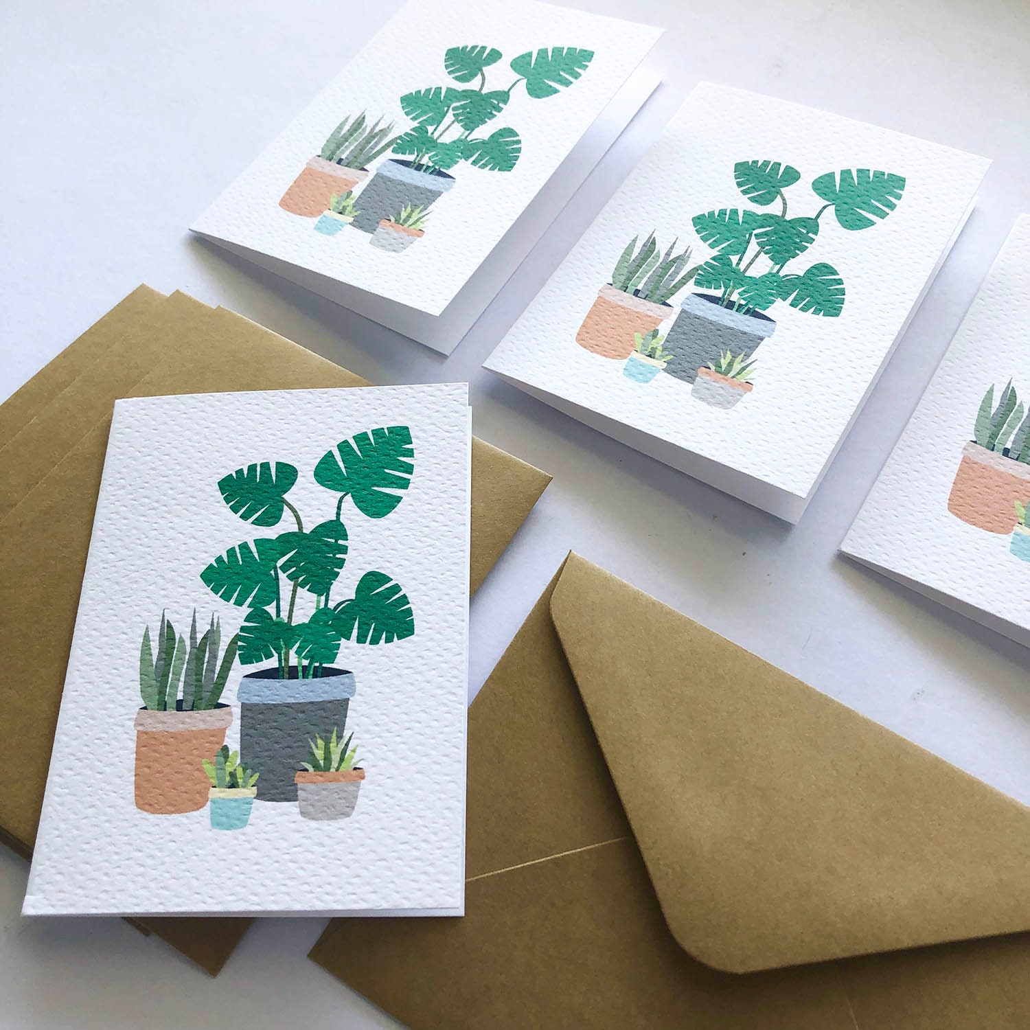 Plants Mini Gift Card Pack + Mini Envelopes, Indoor Plants Tags, Set of ...