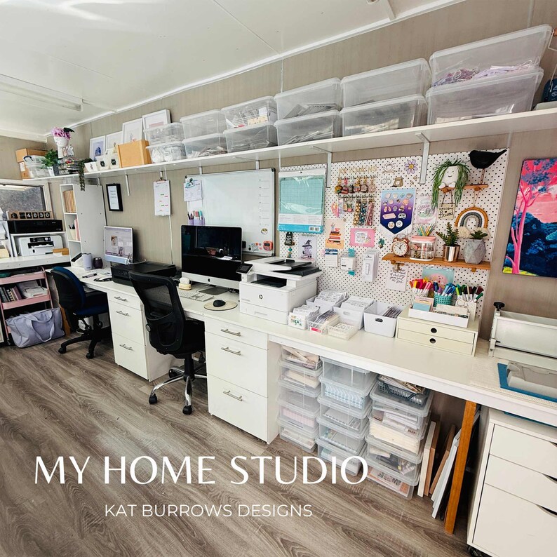 a room with a desk and a computer on it