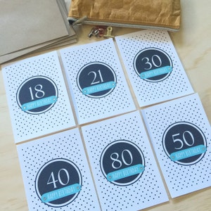Birthday Cards for Men, Male Birthday Card, Any Age 18, 21, 30, 40, 50 etc, Black Circle with Aged Number, 40th Birthday Card, HBM070