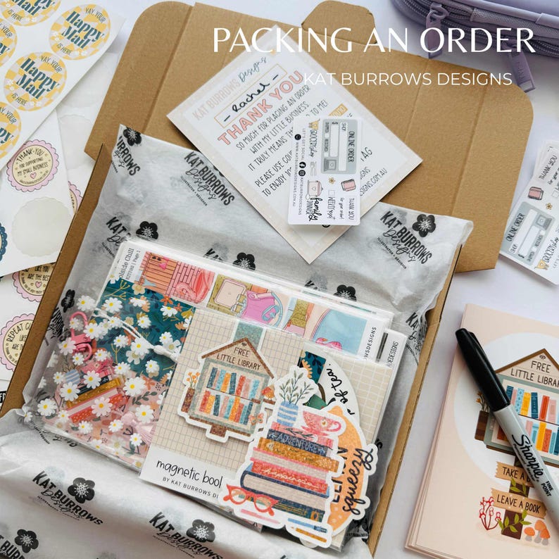 a box with some stickers on it