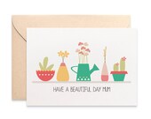 Mother's Day Card, Birthday Card for Mum, Handmade Card for Mum, Succulent Pot Plants, Happy Mother's Day Card, Gift for Mum, HMD014
