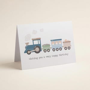 Train Birthday Card, Birthday Cards for Boys, HBC257 image 2