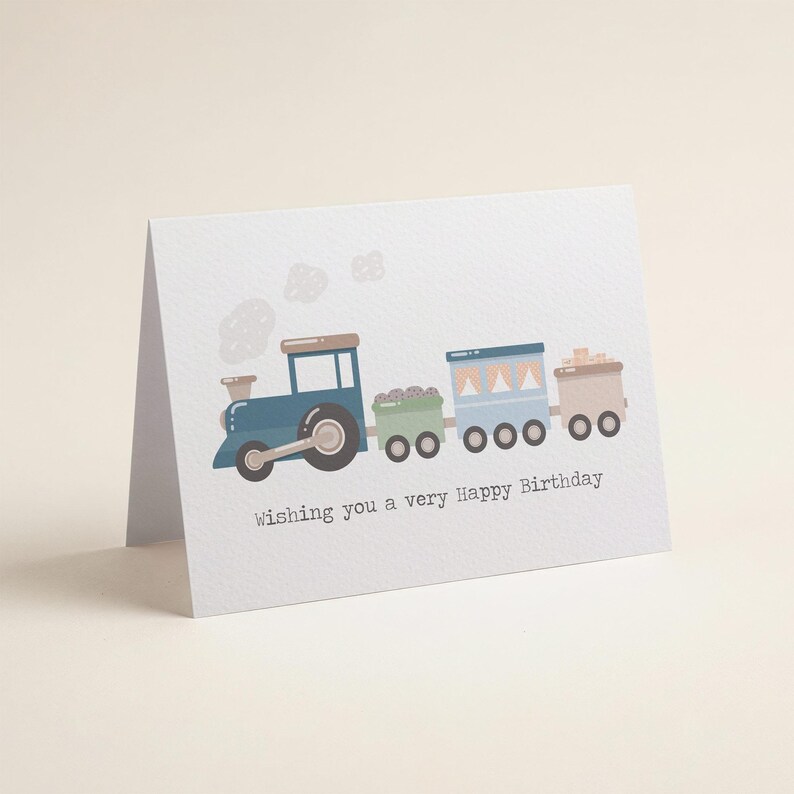Train Birthday Card, Birthday Cards for Boys, HBC257 image 2