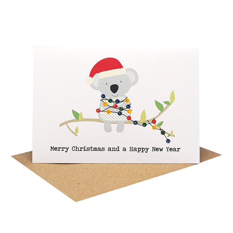 Christmas Card Australia Australian Christmas Card Koala Etsy Australia