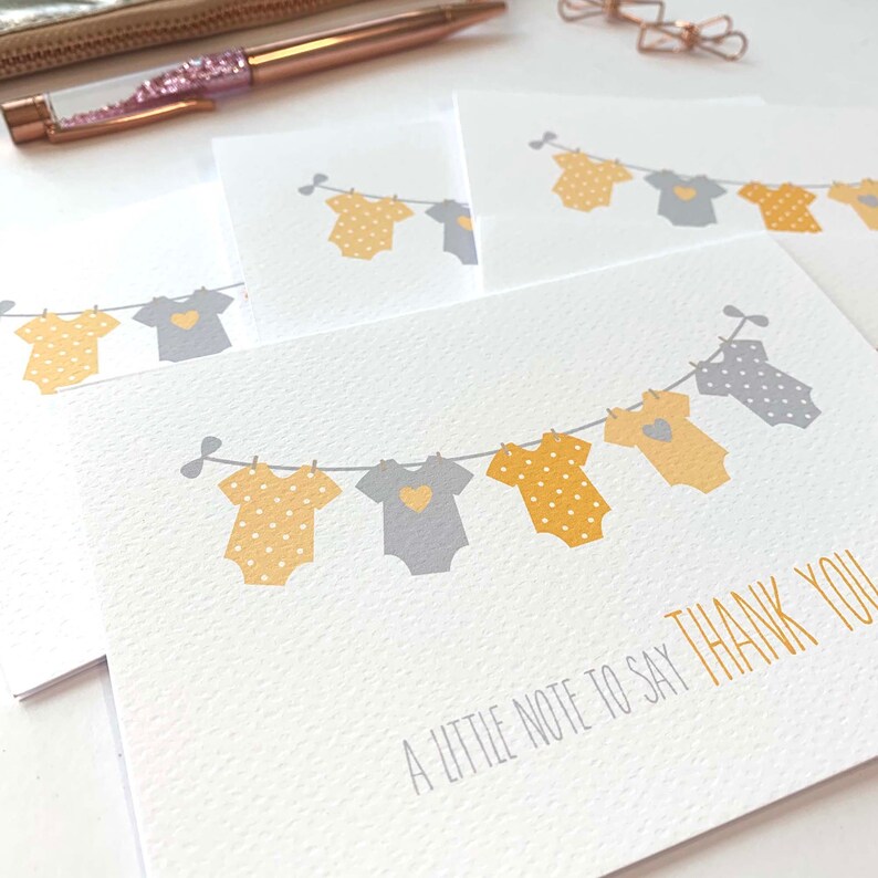 Thank You Baby Neutral Unisex Card Pack Baby Clothes