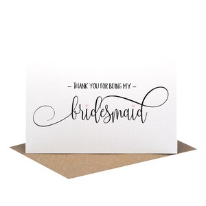 Thank you for being my Bridesmaid Card, Bridesmaid Thank You Card, Wedding Card, Script Font, Bridal Party Thank You Cards, WED059 image 5