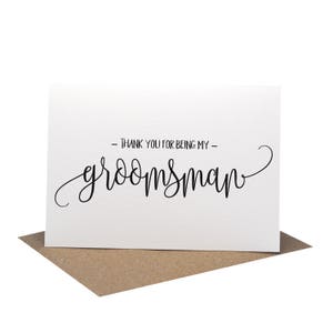 Thank you for being my Groomsman Card, Wedding Card, Script Font, Thank You Groomsman, Wedding Thank You Cards, Bridal Party Cards, WED060 image 4