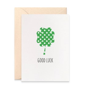 Good Luck Greeting Card, Good Luck Card, Lucky Four Leaf Clover Card, Card for Good Luck, GDL006