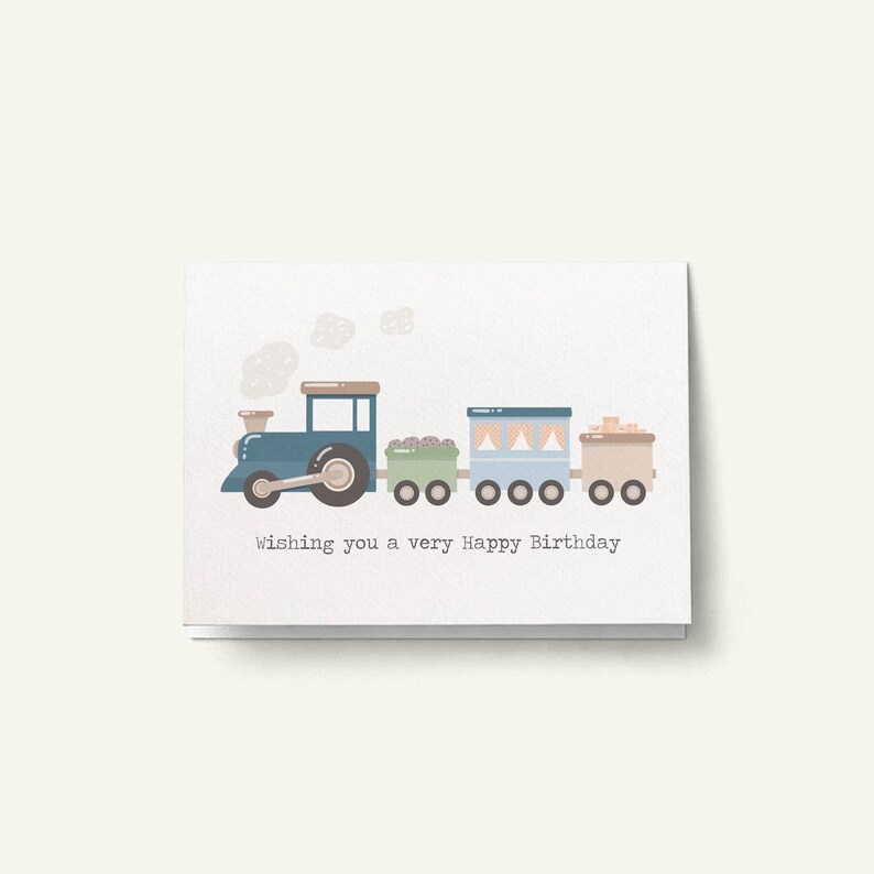 Train Birthday Card, Birthday Cards for Boys, HBC257 image 3