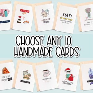 Choose any 10 Handmade Cards, Bulk Card Sets, Birthday Cards, Wedding Cards, Thank  You Cards, Baby Cards, Graduation Cards, Sympathy Cards