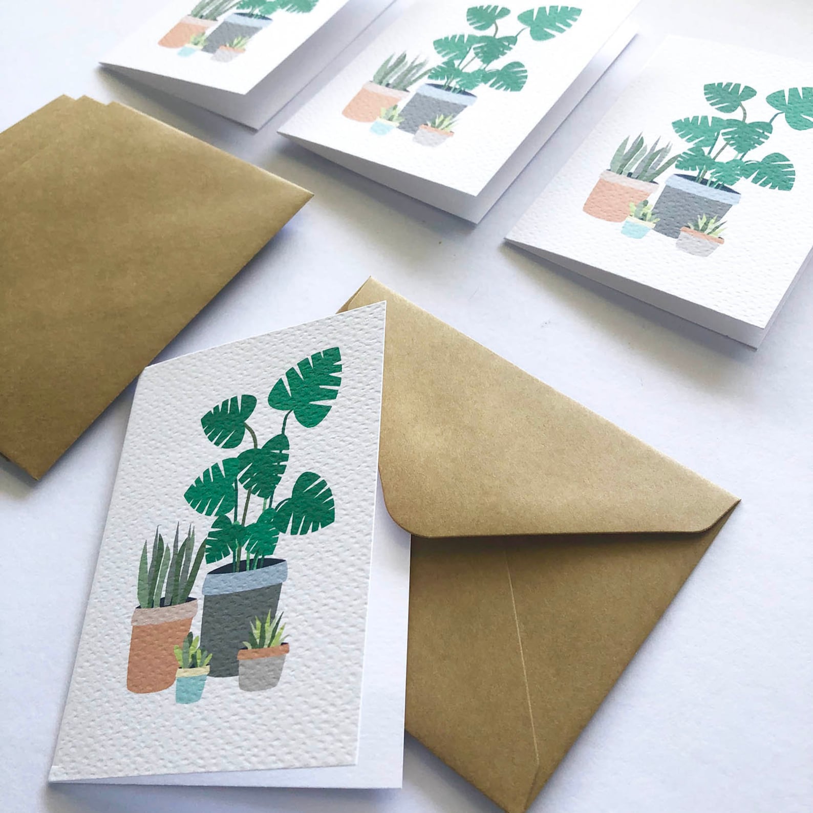 Plants Mini Gift Card Pack + Mini Envelopes, Indoor Plants Tags, Set of ...
