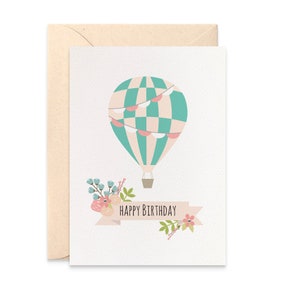 Birthday Card for Girls, Hot Air Balloon Card, Happy Birthday Card, Card for Girls, Birthday Girl Cards, HBC232