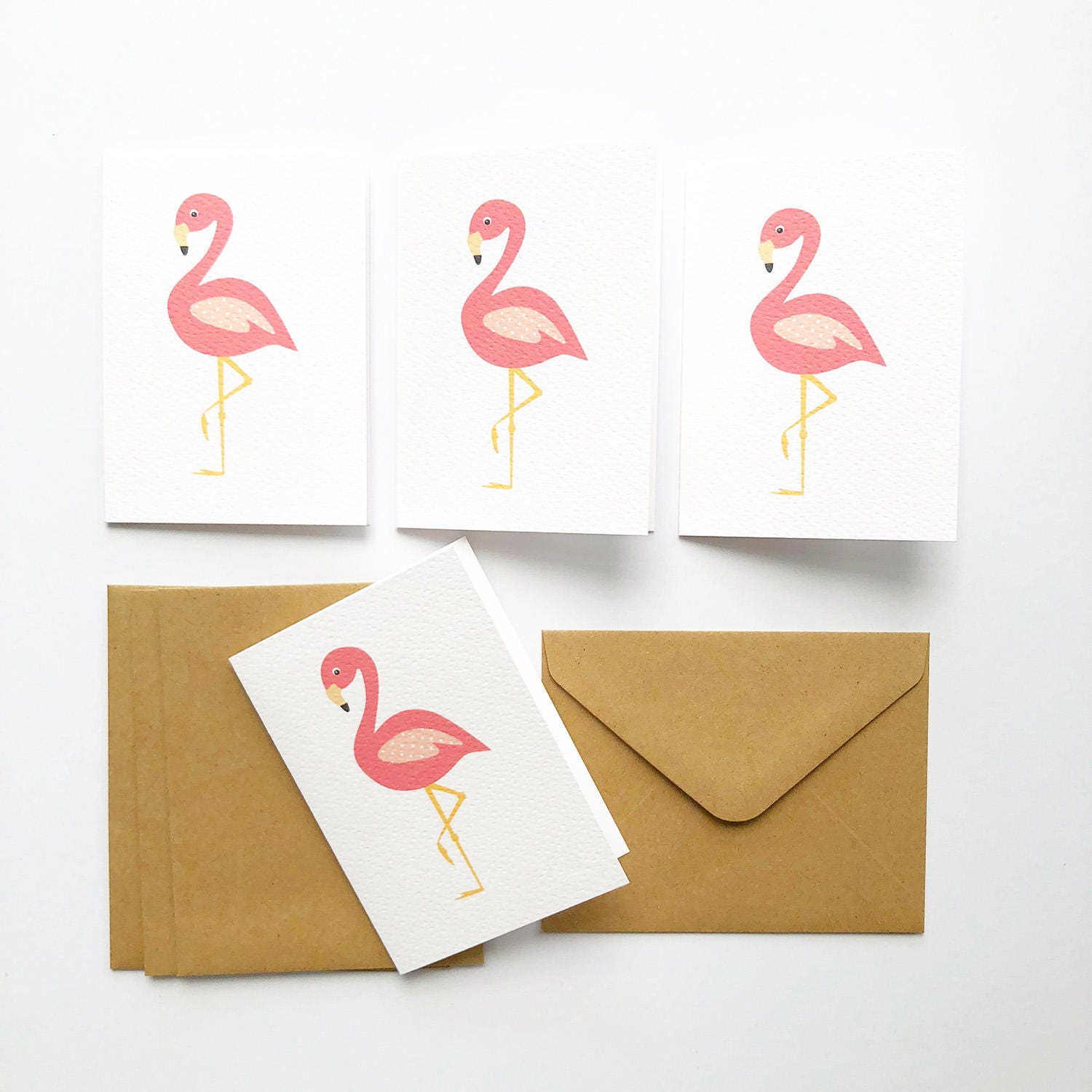 Mini Gift Card Pack Mini Envelopes Pink Flamingo Tags Etsy