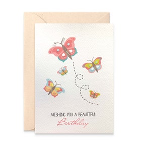 Birthday Card Girl, Butterflies Card, Card for Girls, Girls Birthday Card, HBC219