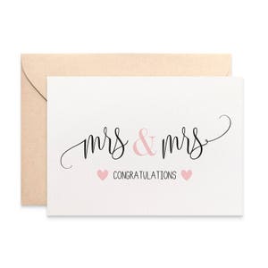 Mrs and Mrs Wedding Card, Lesbian Card, Gay Wedding Card, Wedding Day Card, Same Sex Marriage, LGBT Wedding Card, Mrs and Mrs Card, WED077