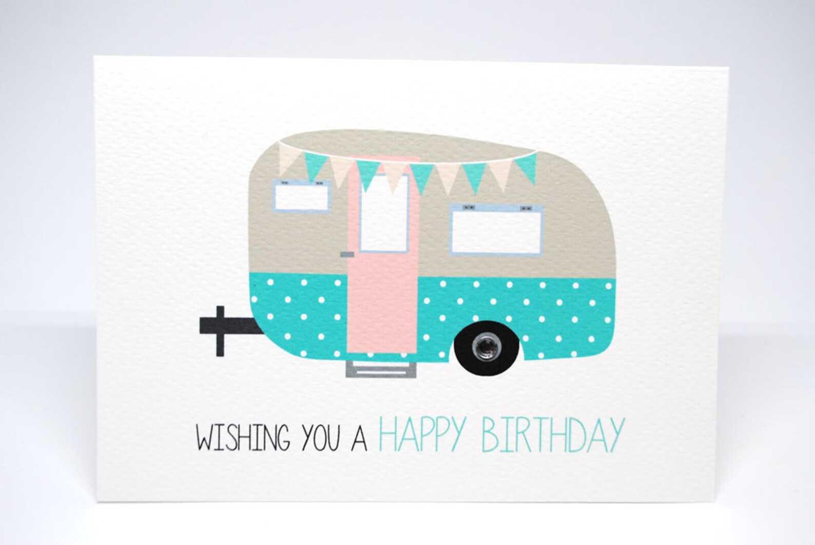 Birthday Card for Her Caravan Vintage Caravan With Bunting Etsy