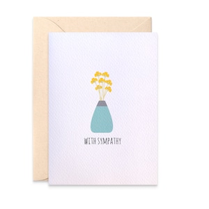 Sympathy Card, Bereavement Card, Thinking of You Card, Vase of Flowers, Card With Deepest Sympathy, Condolence Card, Sorry Card WDS019