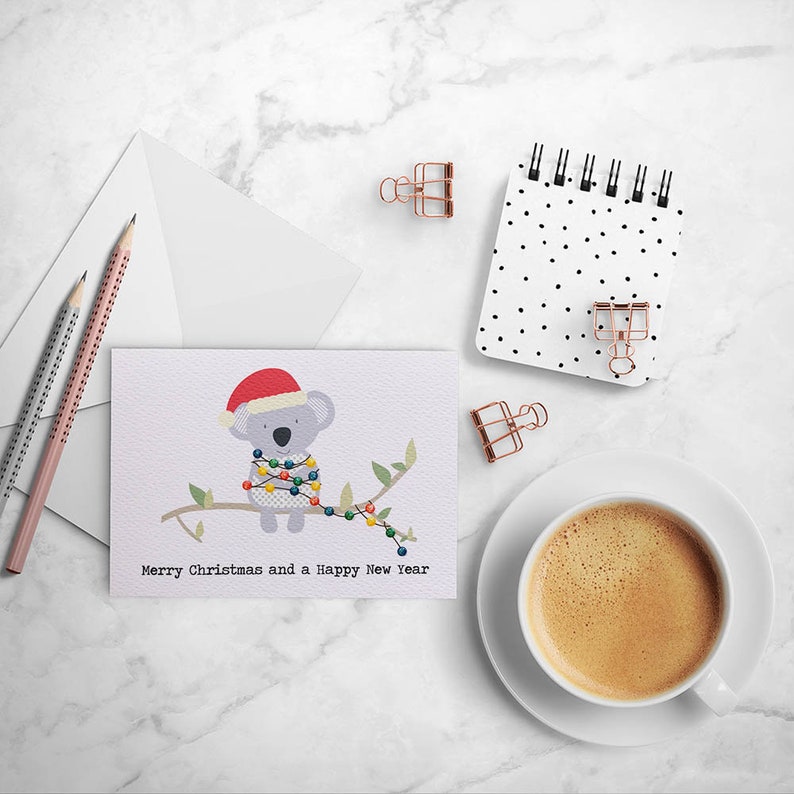 Christmas Card Australia Australian Christmas Card Koala Etsy Australia