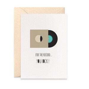Father's Day Card, Fun Men Birthday Card, Congratulations Card, Record, For the Record You Rock Card, Quirky Card, Fun Card Dad, HBM073