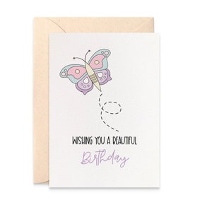 Butterfly Birthday Card, Card for Girls, Butterflies Girl Card, Girls Birthday Card, HBC271