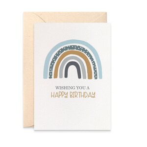 Blue Rainbow Birthday Boy Card, Rainbow Card, Happy Birthday Card, Cards for Boys, Card for Him, Boy Birthday Card, HBC269